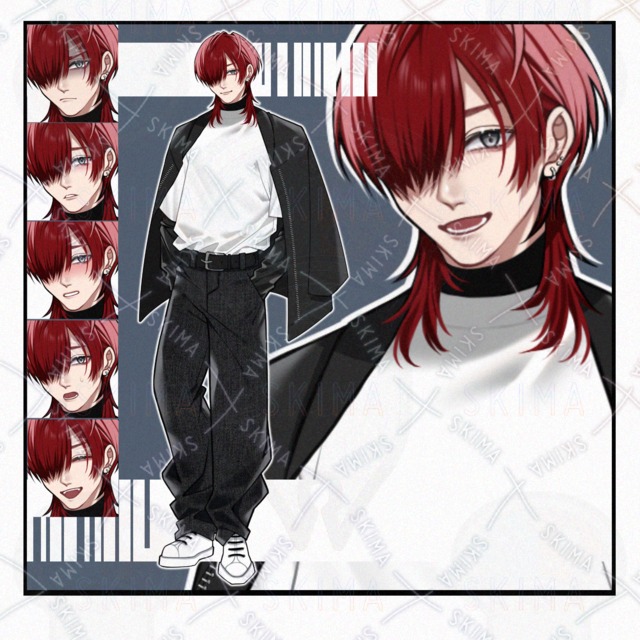 sale▶▶【立ち絵】赤髪/男性キャラ【表情7種】