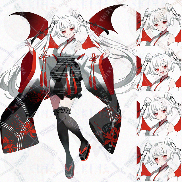 【表情4種】ヴァンパイア　女の子　立ち絵