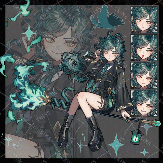 緑の魔女【表情差分、装飾あり】