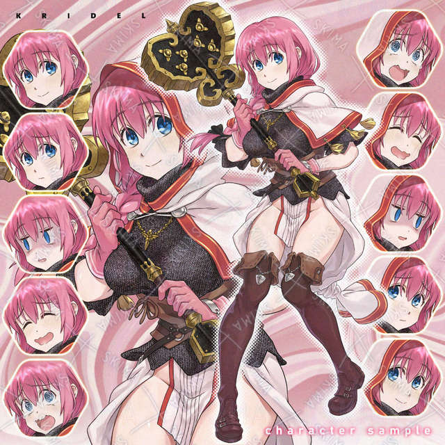 神官戦士の少女【表情5種＋フード】