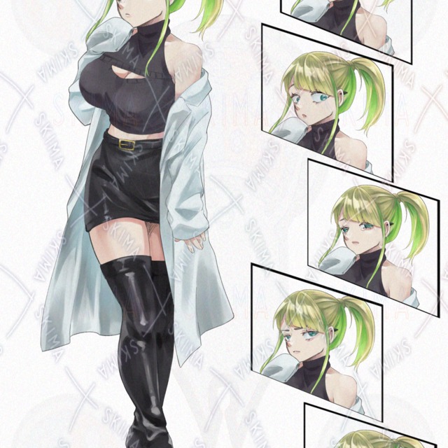 【女性キャラ立ち絵】セクシー　白衣　表情差分あり