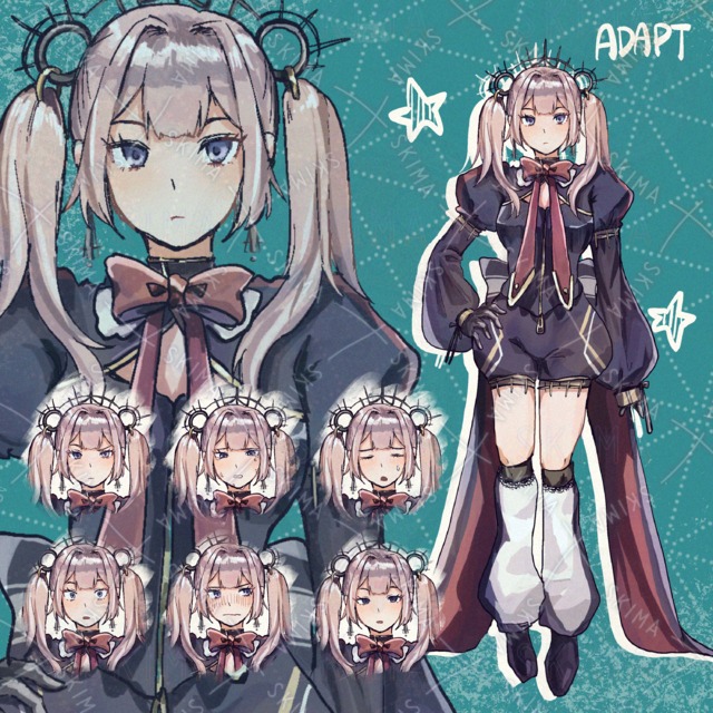 ツインテール女子/表情6種付