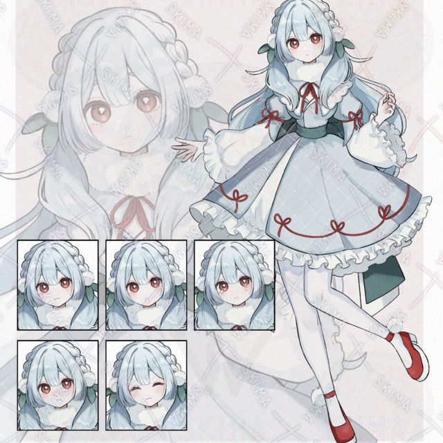 【表情差分5個】雪うさぎの女の子立ち絵