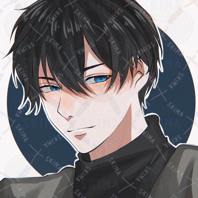 【SNSアイコン】黒髪の男性