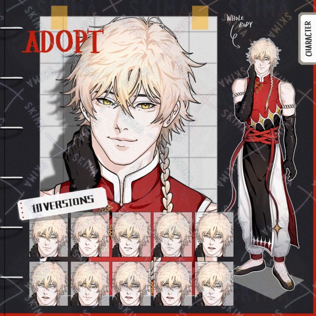 【表情10種】中華服の男性