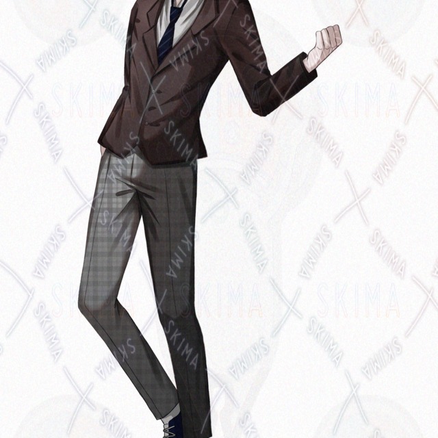 茶髪の学生【表情7種+小物3種】