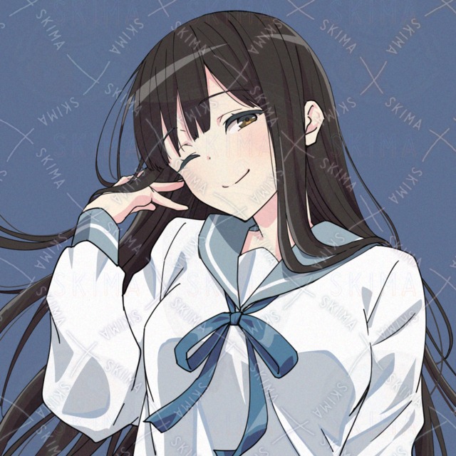 SNSアイコン　黒髪ロングの女の子