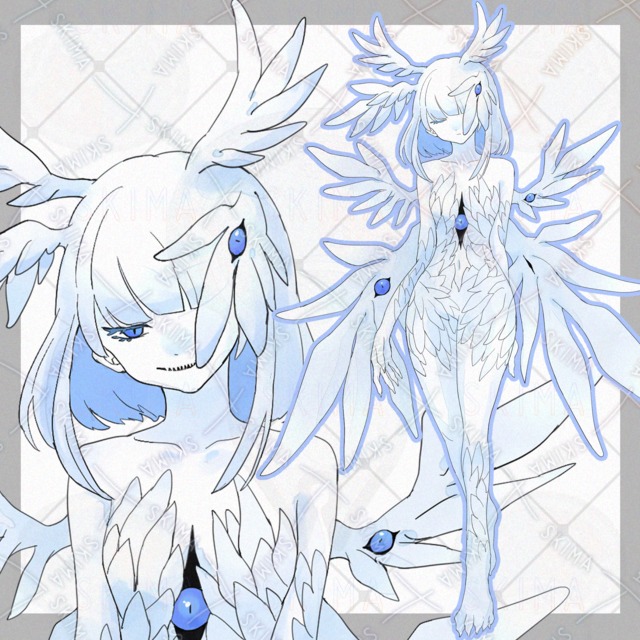 翼の生えた人外ちゃん【表情8種類】