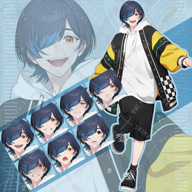 ◆opt - 男性 (表情7種・一つ目小僧モチーフ)