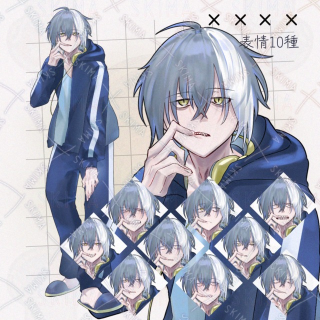 【1月中SALE】表情10種/ジャージ/パーカー/ヘッドホン/青年