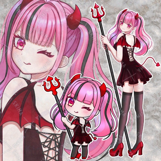 小悪魔【表情9種＋SDキャラ付き】