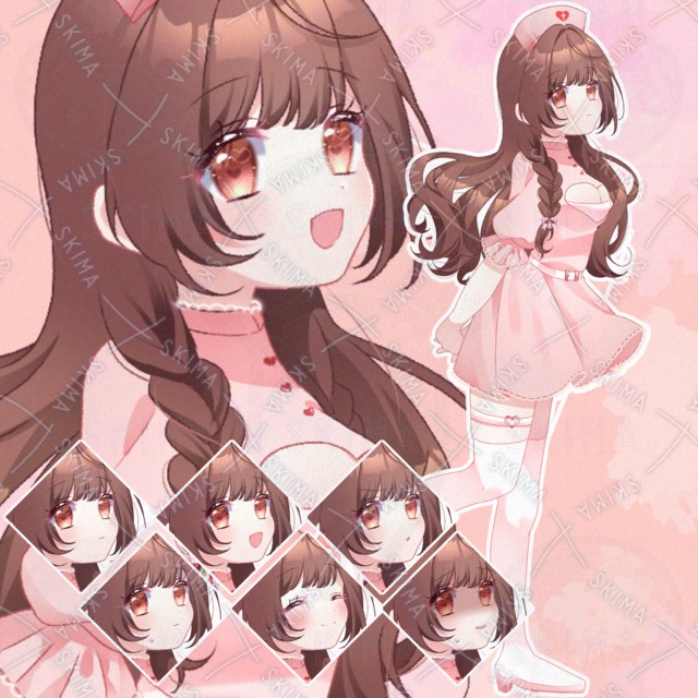 【年始セール】ふわふわ茶髪のピンクナース