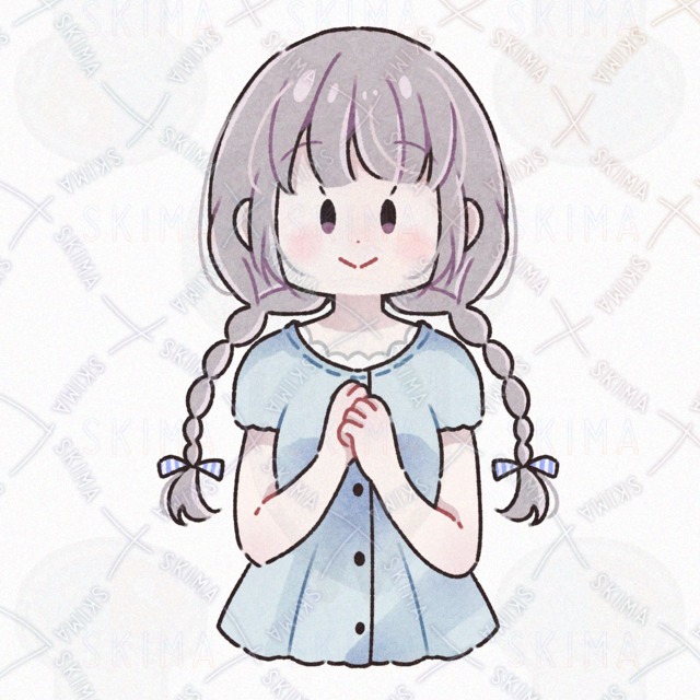 TRPG・動画・アイコンに！ゆるかわ女の子/ 表情全6種【腰上立ち絵】A