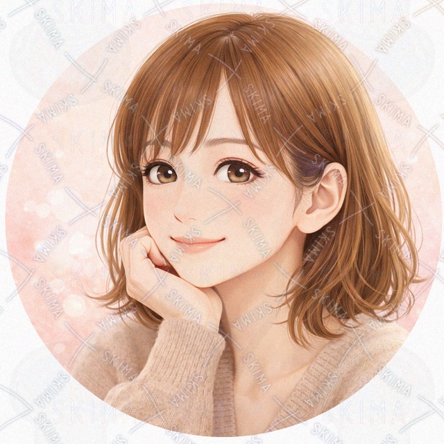 ナチュラルで可愛い♡親しみやすい女性アイコン制作