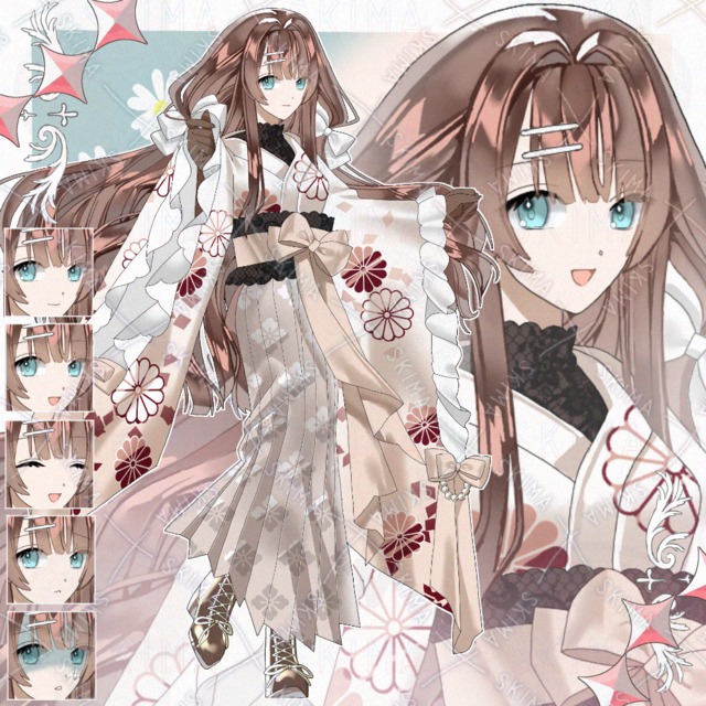 和服の女の子3(表情5種)