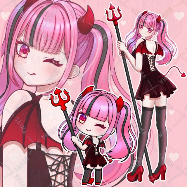 小悪魔【表情9種＋SDキャラ付き】