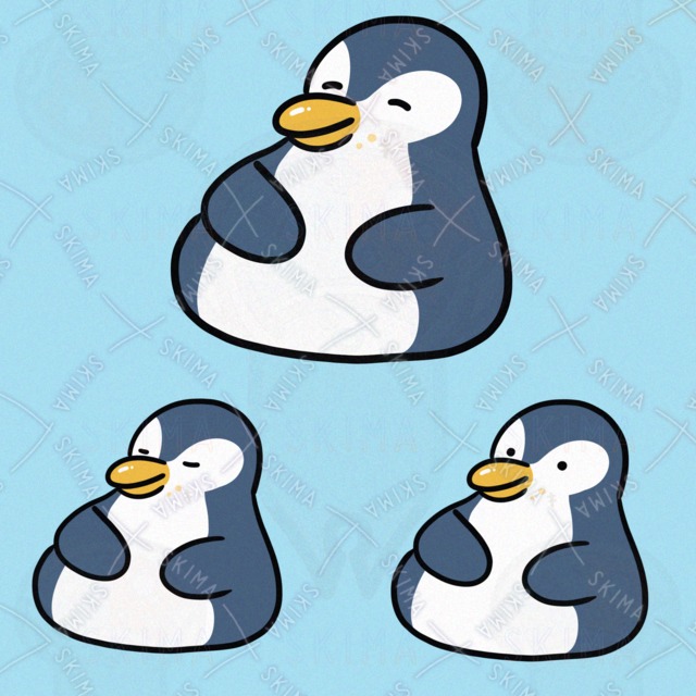 まんぷくなぺんぎん（表情3種類）