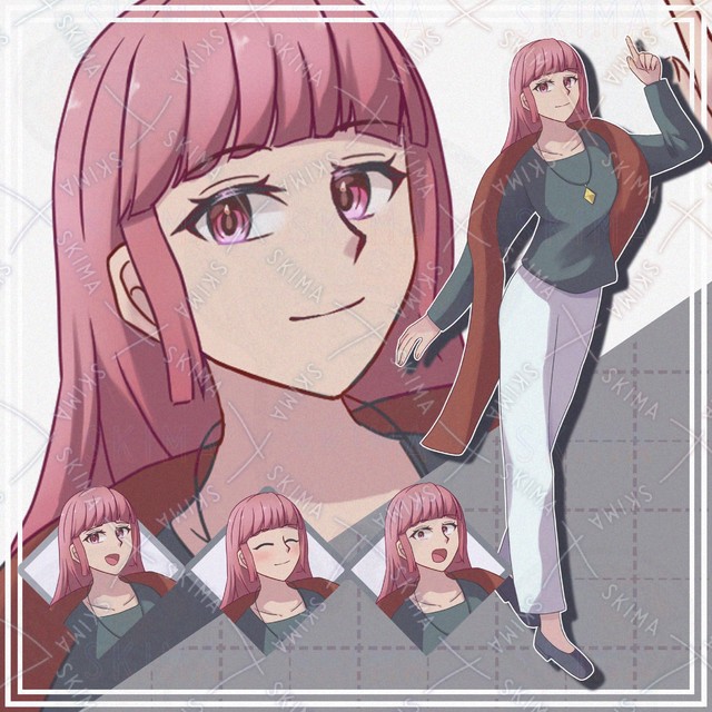 【表情10種】褐色肌の赤髪女の子【立ち絵】