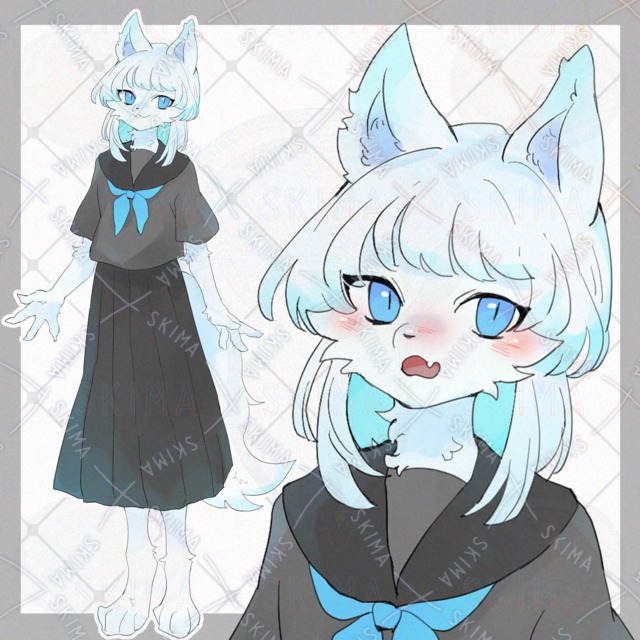 セーラー服の獣人ちゃん【表情9種類】