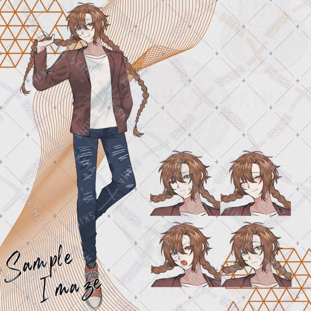 三つ編みおさげの男性