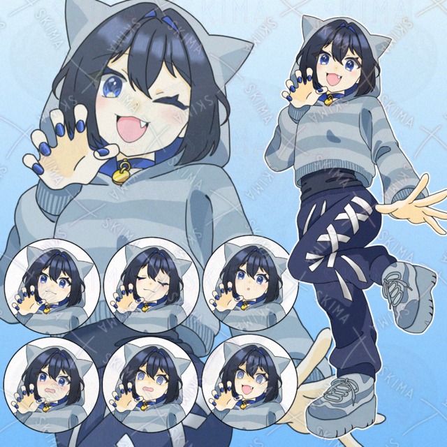 猫耳の少女【表情8種】