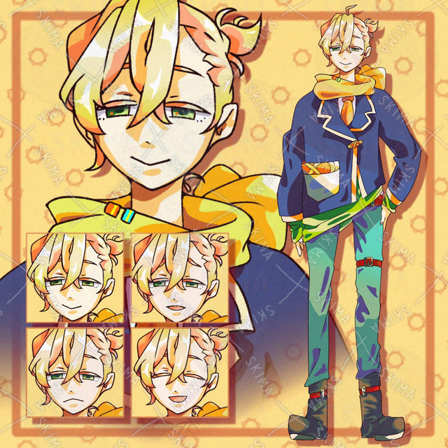 【表情4種】細目の男の子