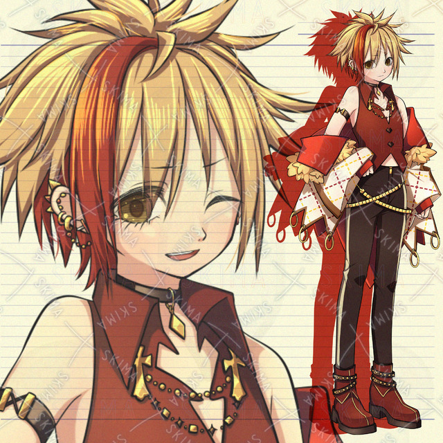 【表情7種】赤色の男の子