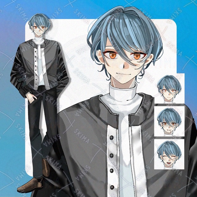 【表情8種】私服の男性立ち絵