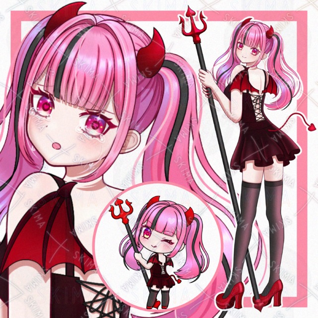 小悪魔【表情9種＋SDキャラ付き】