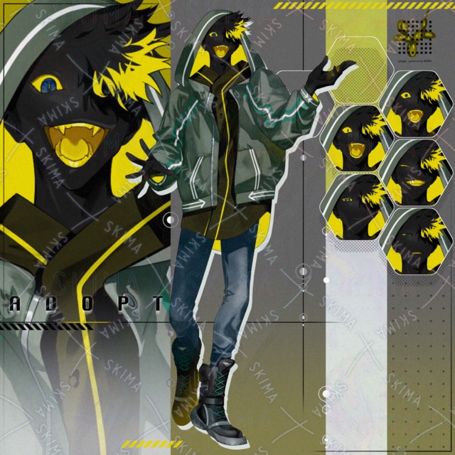 【adopt】表情6種/人外の男