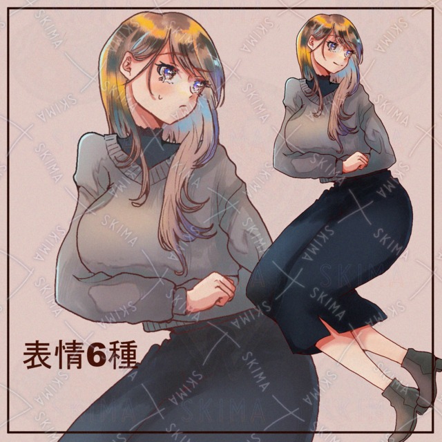 立ち絵　表情6種