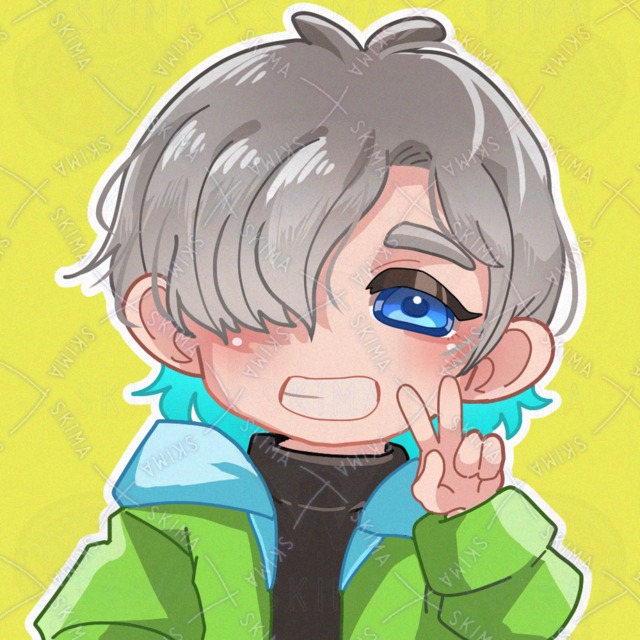 SNSアイコン:目隠れの銀髪男の子