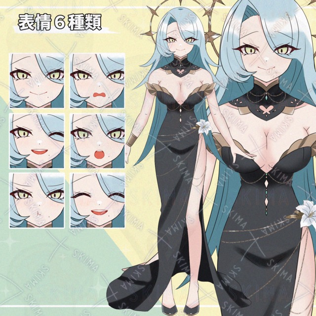 ドレス衣装の女の子【表情差分6種】