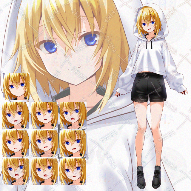 【表情10種】パーカー少女