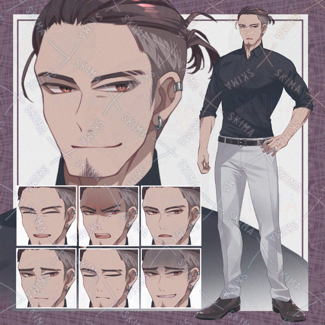 【表情７種】筋肉質な男性