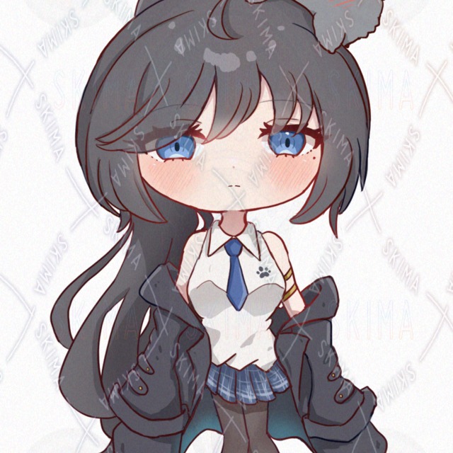 Image 3 of For Video] Standing Expression Variations - Girl and Cat 3