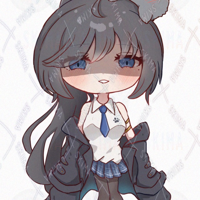 Image 4 of For Video] Standing Expression Variations - Girl and Cat 3