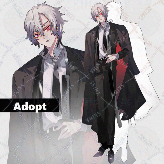 《1/10まで》【表情差分4種＋武器1種】スーツ/刀/男性