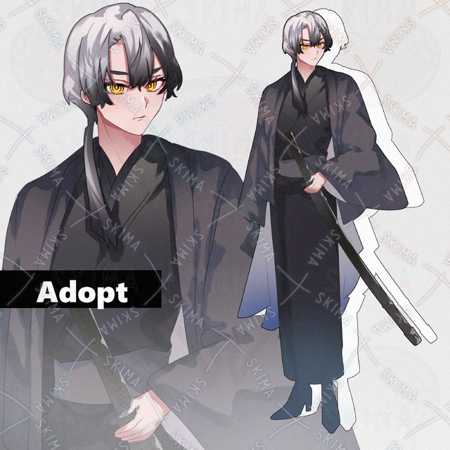 《1/10まで》【表情差分4種＋武器1種】着物/刀/男性