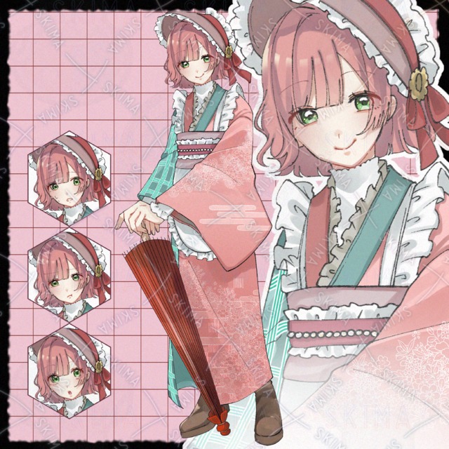 【adopt1】和装の女の子　表情差分4種