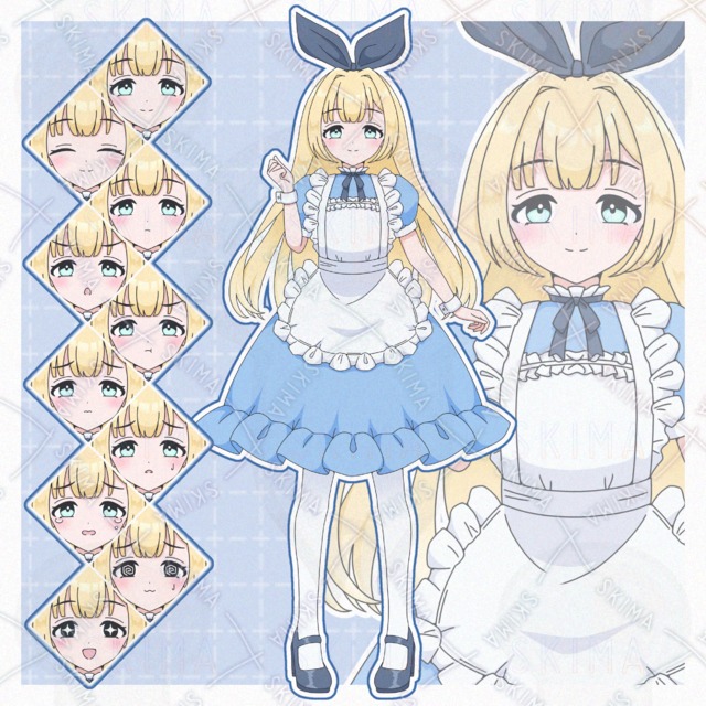 アリス風の女の子(表情10種)