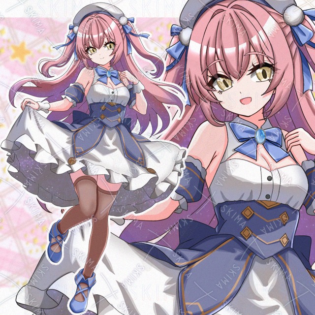 【表情差分10種】星空ドレス少女