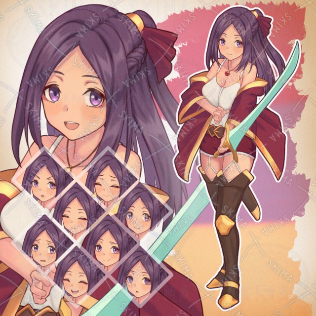 女剣士【表情10種】