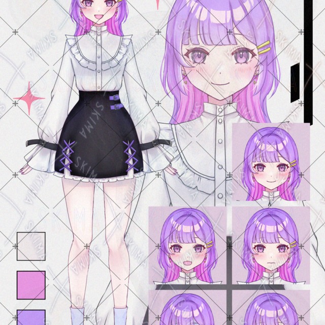 adopt _IRIAM可_紫ピンク系女子【商業利用込】