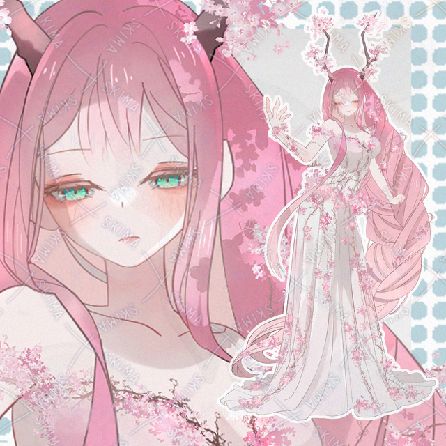 「adopt」桜のような少女【全体立ち絵表情7種】