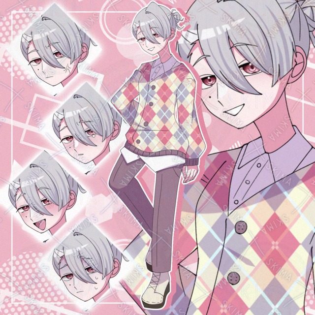 アーガイル柄ニットを着た女の子