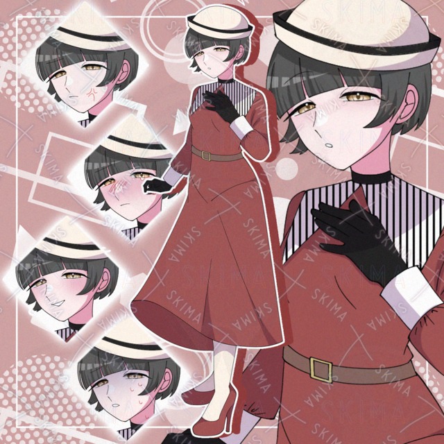 レトロな服装をした女の子