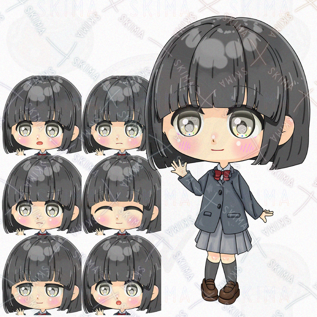 学生服の女の子(差分7種)