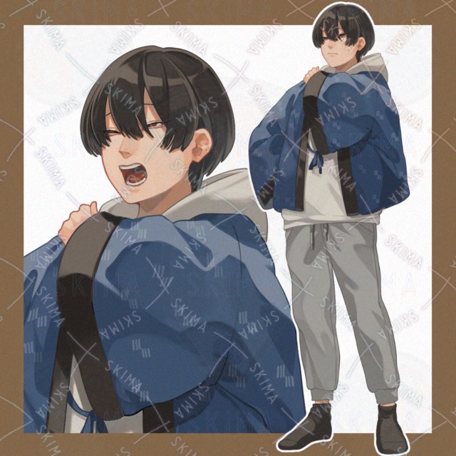 【表情差分10種】綿入れ半纏の青年