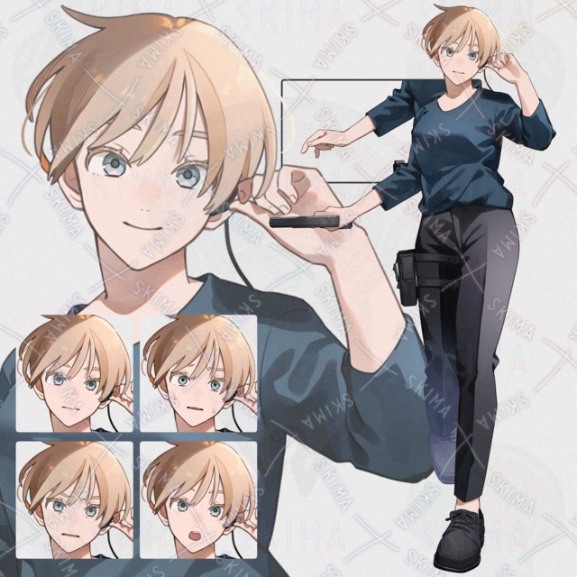 【銃差分・表情5種】レッグホルダーを着けた女